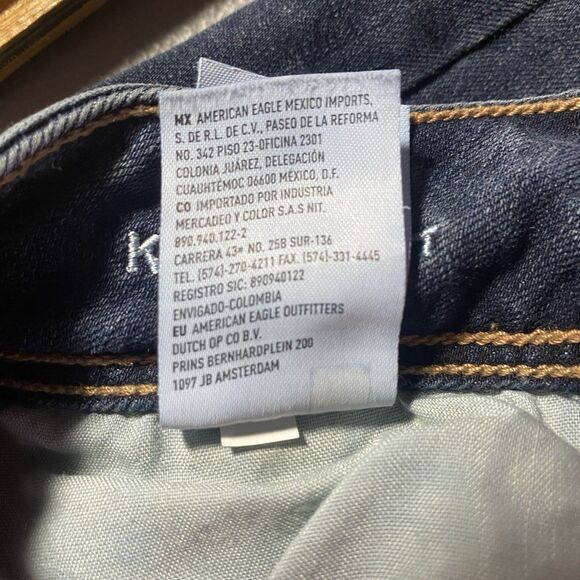 AMERICAN EAGLE Jeans Low Rise Kick Boot Flare Stretch Dark Denim Womens 8 Blue - Picture 11 of 11